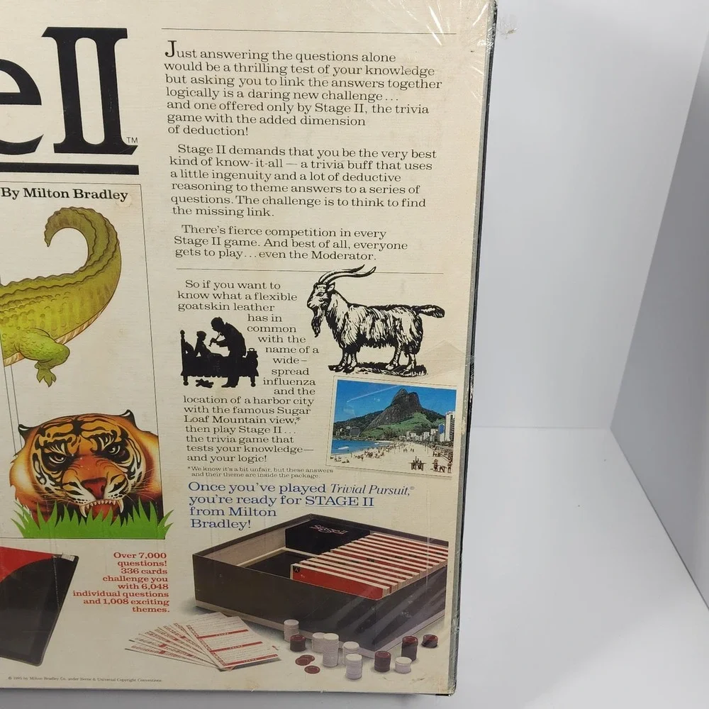 1985 VTG Milton Bradley Stage II the Two Stage Trivia Game New Sealed‎